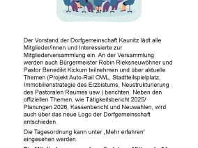 Dorfgemeinschaft Kaunitz Mitgliederversammlung