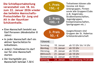 Mannschaftspreisschießen