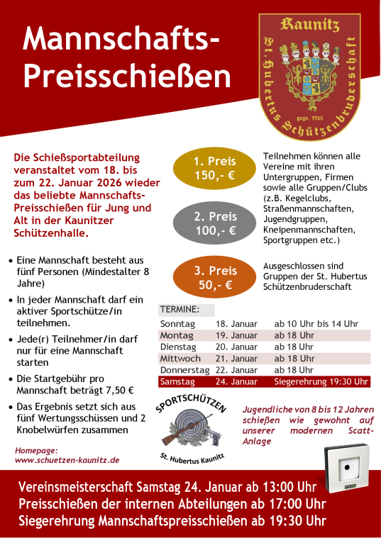 Mannschaftspreisschießen