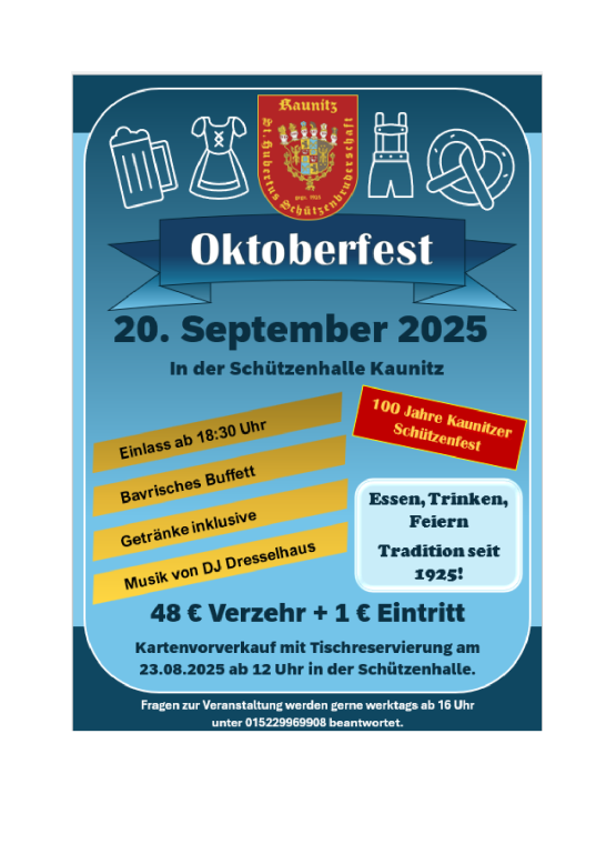 Oktoberfest der Schützenbruderschaft Kaunitz 